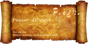 Peszer Évald névjegykártya